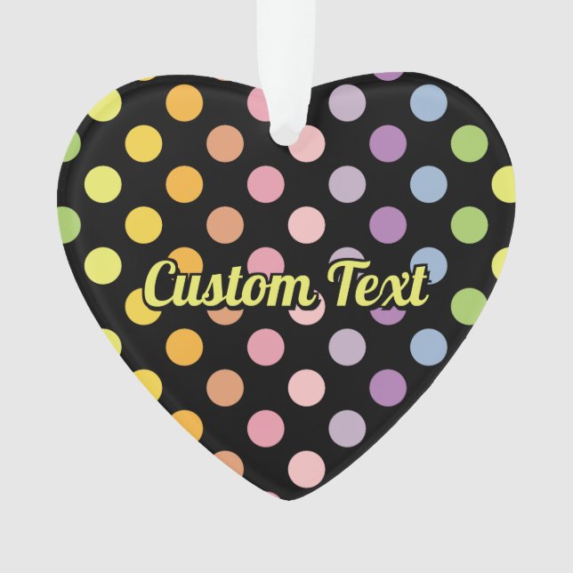 Rainbow Polka Dots Pattern Ornament (Front)
