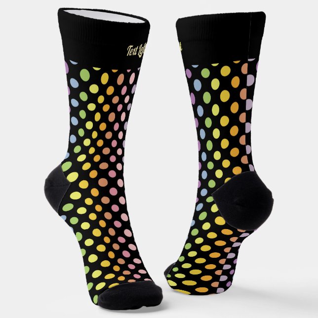 Rainbow Polka Dots Pattern Socks (Angled)