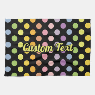Rainbow Polka Dots Pattern Tea Towel