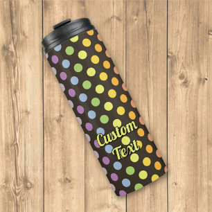 Rainbow Polka Dots Pattern Thermal Tumbler