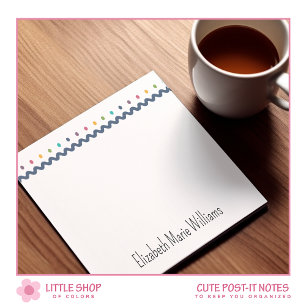 Rainbow Polka Dots Personalised Post-it Notes