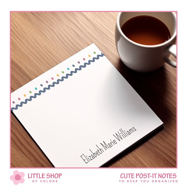 Rainbow Polka Dots Personalised Post-it Notes (Creator Uploaded)