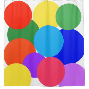 Rainbow Polka Dots Shower Curtain