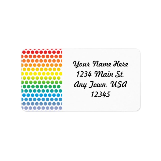 Rainbow Polka Dots White Label (Front)