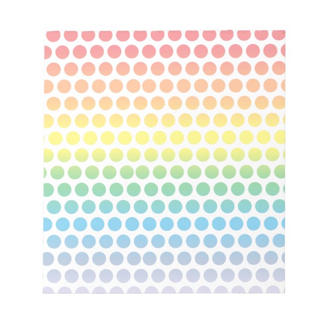 Rainbow Polka Dots White Notepad (Front)