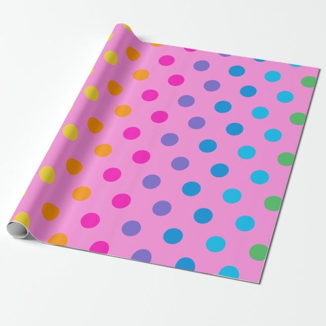 rainbow polka dots wrapping paper (Unrolled)