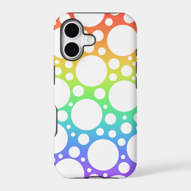 Rainbow Polka Dotted iPhone Case (Back)