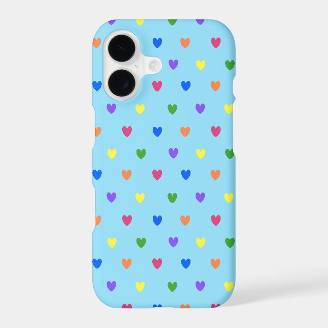 Rainbow polka hearts on baby blue (Back)