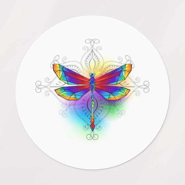 Rainbow Polygonal Dragonfly (Design 1)