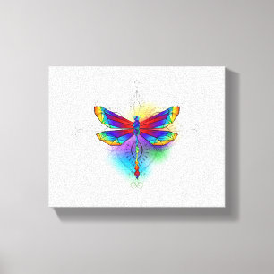 Rainbow Polygonal Dragonfly Canvas Print