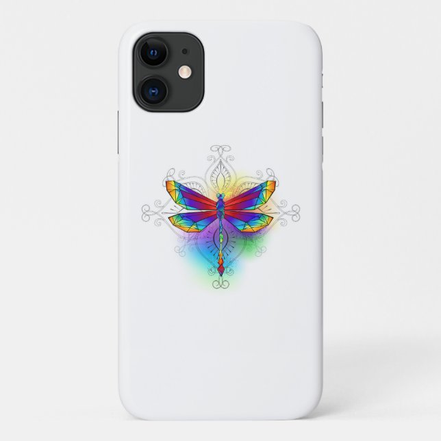 Rainbow Polygonal Dragonfly Case-Mate iPhone Case (Back)