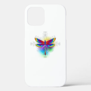 Rainbow Polygonal Dragonfly iPhone 12 Pro Case