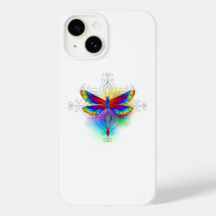 Rainbow Polygonal Dragonfly Case-Mate iPhone 14 Case