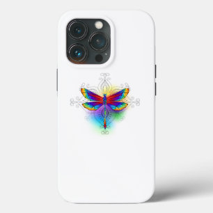 Rainbow Polygonal Dragonfly iPhone 13 Pro Case