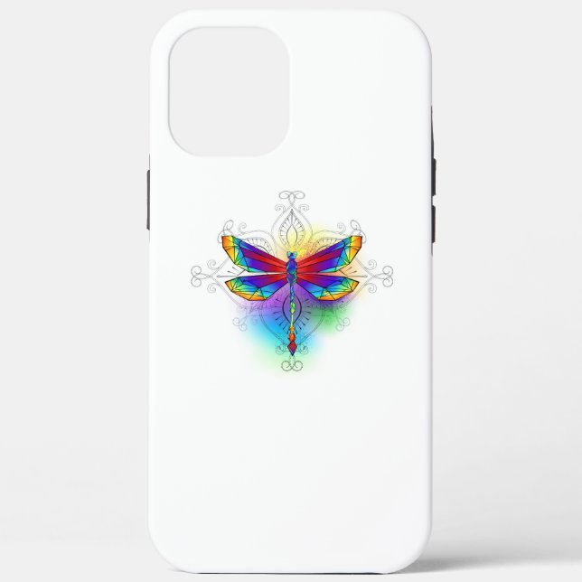 Rainbow Polygonal Dragonfly Case-Mate iPhone Case (Back)