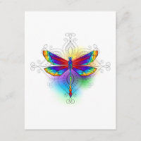 Rainbow Polygonal Dragonfly