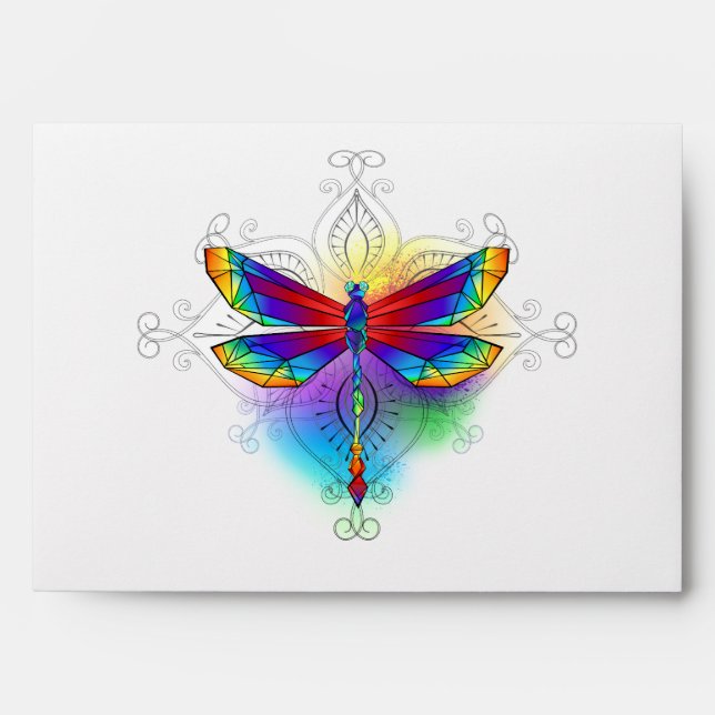 Rainbow Polygonal Dragonfly Envelope (Front)