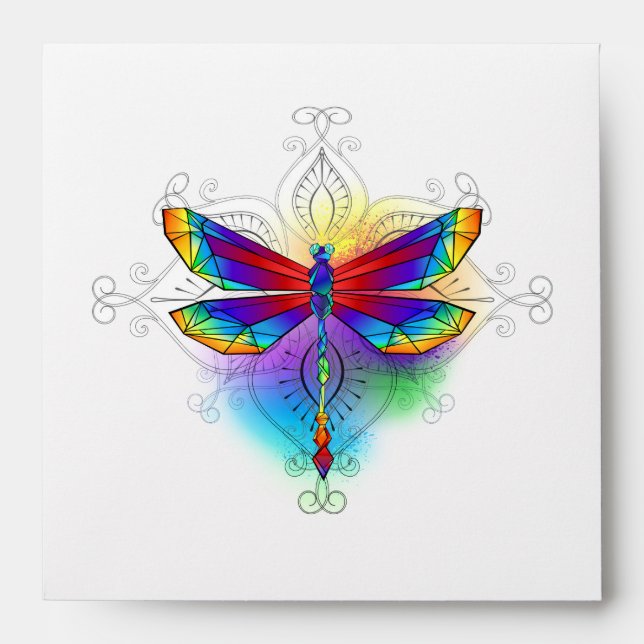 Rainbow Polygonal Dragonfly Envelope (Front)