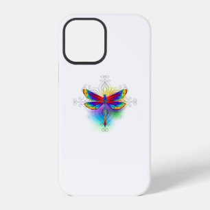 Rainbow Polygonal Dragonfly iPhone 12 Pro Case