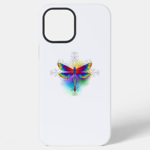 Rainbow Polygonal Dragonfly iPhone 12 Pro Max Case