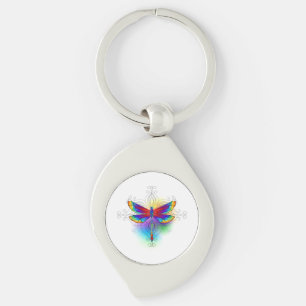 Rainbow Polygonal Dragonfly Key Ring
