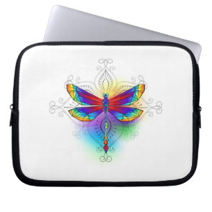Rainbow Polygonal Dragonfly Laptop Sleeve