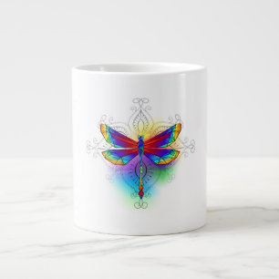 Rainbow Polygonal Dragonfly Large Coffee Mug