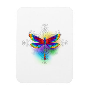Rainbow Polygonal Dragonfly Magnet