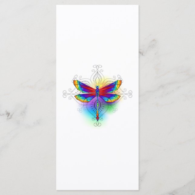 Rainbow Polygonal Dragonfly Menu (Front)