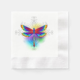 Rainbow Polygonal Dragonfly Napkin
