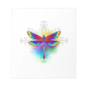 Rainbow Polygonal Dragonfly Notepad