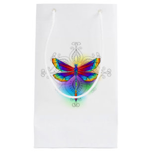Rainbow Polygonal Dragonfly Small Gift Bag