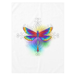Rainbow Polygonal Dragonfly Tablecloth