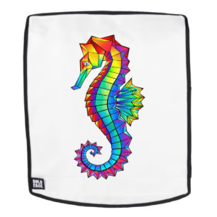 Rainbow Polygonal Seahorse Backpack
