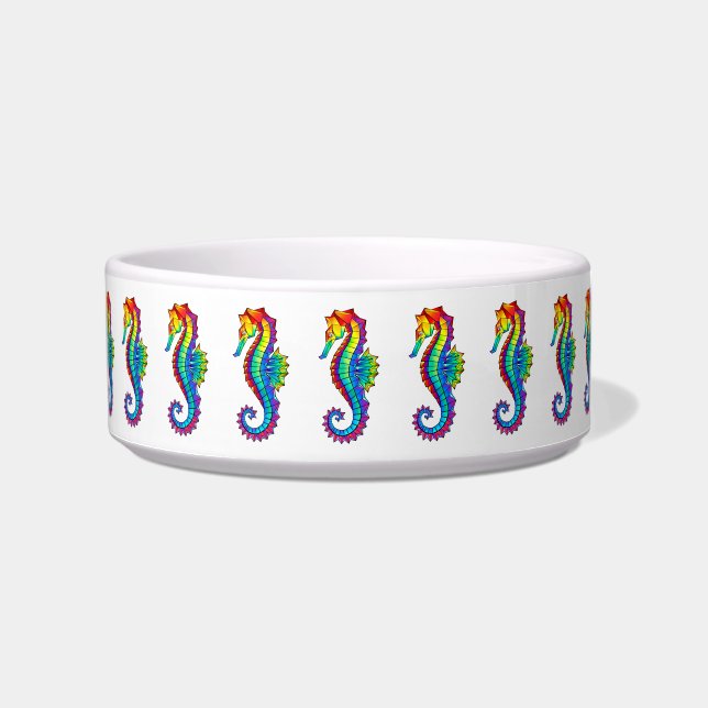 Rainbow Polygonal Seahorse Bowl (Front)