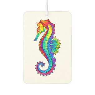 Rainbow Polygonal Seahorse Car Air Freshener