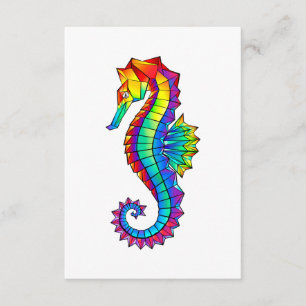 Rainbow Polygonal Seahorse Enclosure Card