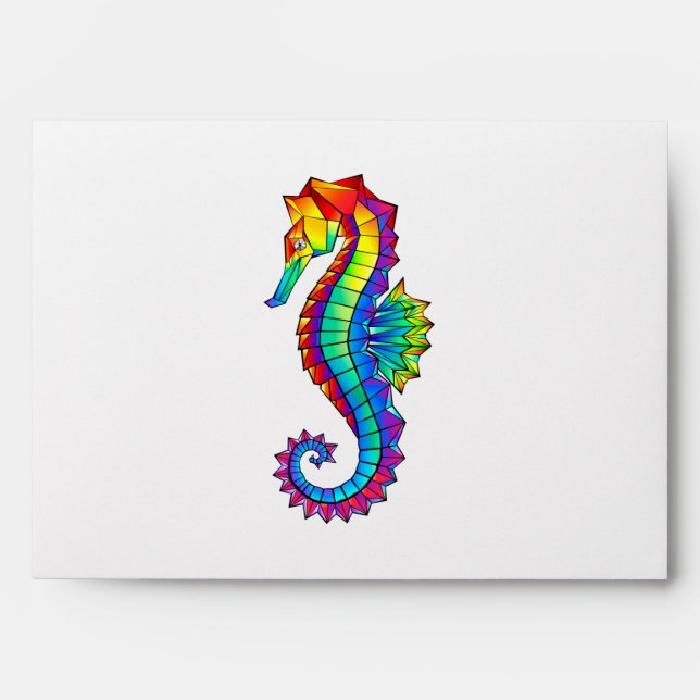 Rainbow Polygonal Seahorse Envelope (Front)