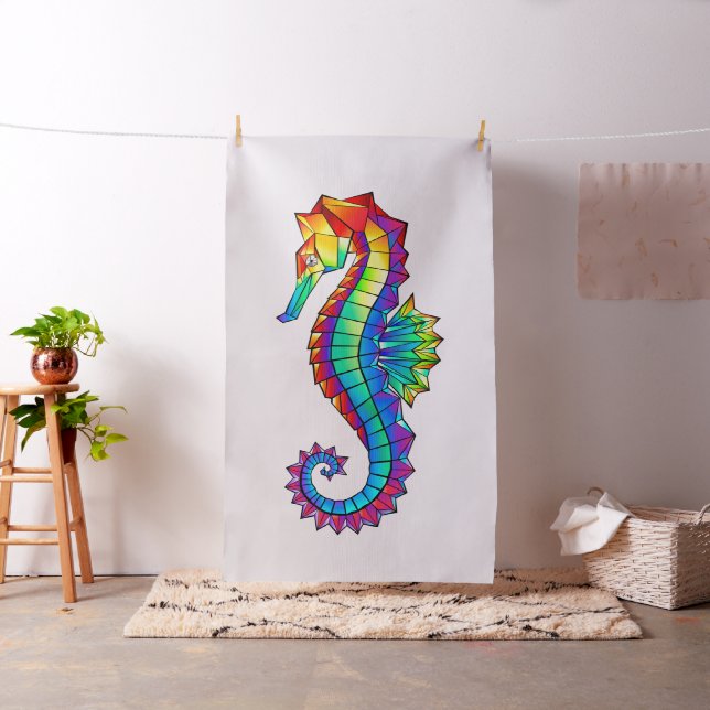 Rainbow Polygonal Seahorse Fabric (In Situ)