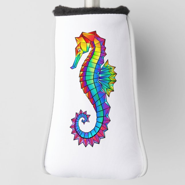 Rainbow Polygonal Seahorse Golf Head Cover (Rotate 90)