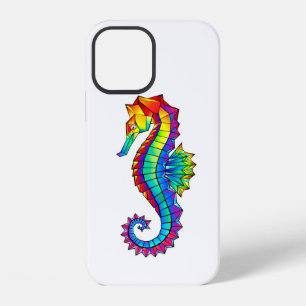 Rainbow Polygonal Seahorse iPhone 12 Case