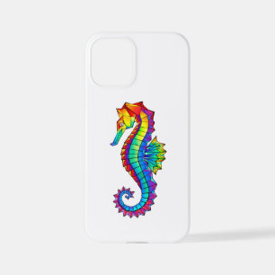 Rainbow Polygonal Seahorse iPhone 12 Mini Case