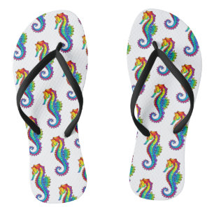Rainbow Polygonal Seahorse Jandals