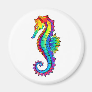 Rainbow Polygonal Seahorse Magnet