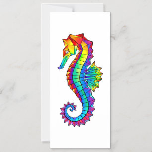 Rainbow Polygonal Seahorse Magnetic Invitation