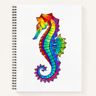 Rainbow Polygonal Seahorse Notebook