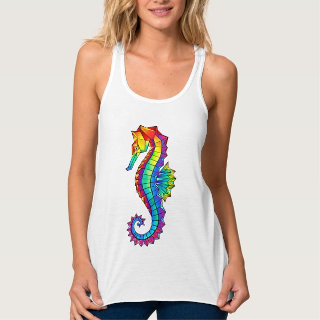 Rainbow Polygonal Seahorse Singlet (Front)