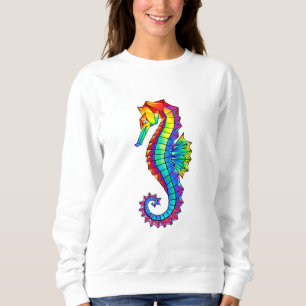 Rainbow Polygonal Seahorse Sweatshirt