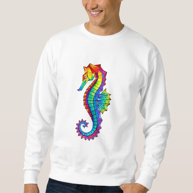 Rainbow Polygonal Seahorse Sweatshirt (Front)