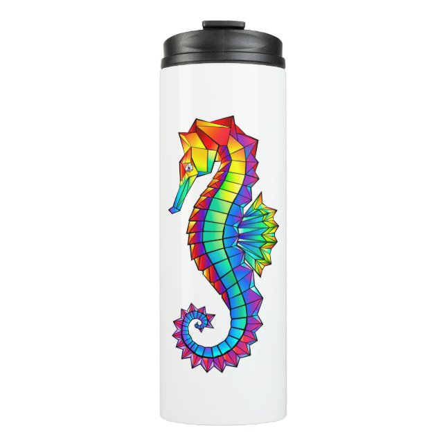 Rainbow Polygonal Seahorse Thermal Tumbler (Front)